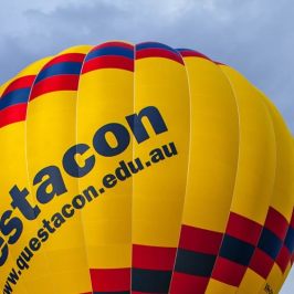 a large balloon in the air