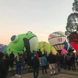 a group of people standing in front of a crowd