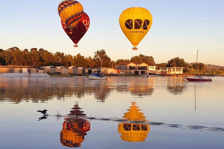 a large balloon in the sky